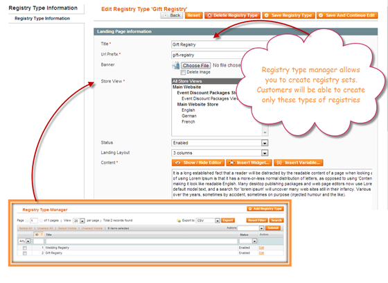Magento Gift Registry: Magento Gift Registry