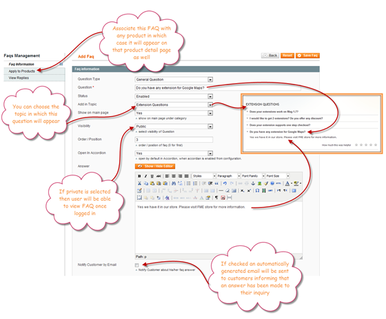 Magento Product Questions: FAQ extension