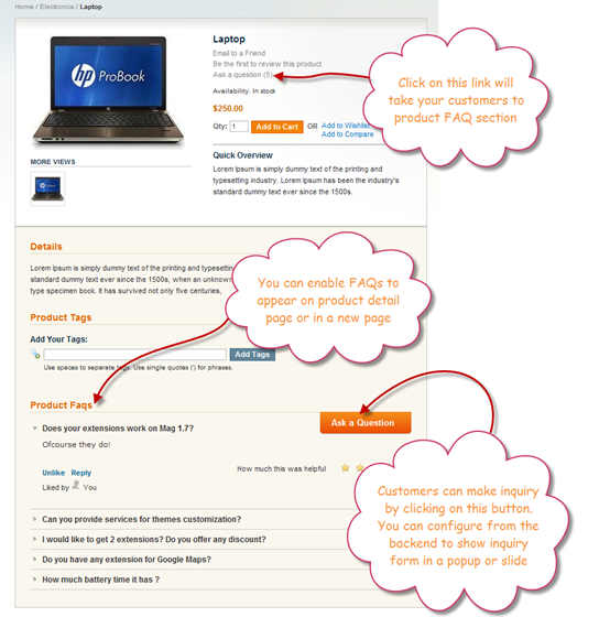 Magento Product Questions: FAQ extension