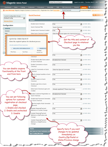 Magento Quick Checkout System: On Step Checkout